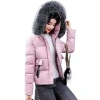 White duck down short student down jacket for women, 2023 winter new style, with a flip-cap, thickened and decorated coat for petite women Item Picture